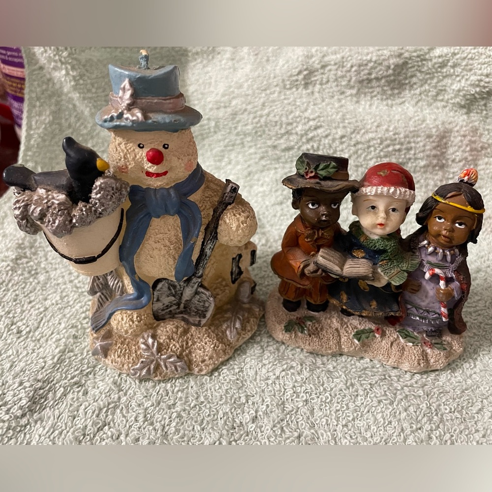 Vintage snowman and Christmas signing kids collection